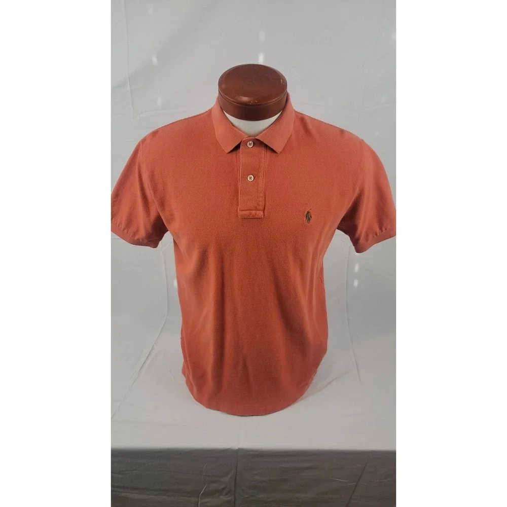 Men's Medium Orange Short Sleeve Polo Ralph Lauren Shirt C36